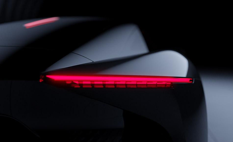 'Target' rear position and brake lights DRL's. An all-new lighting signature for Karma.
